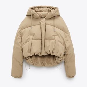 Elastic Trim Padded Zara Puffer Jacket